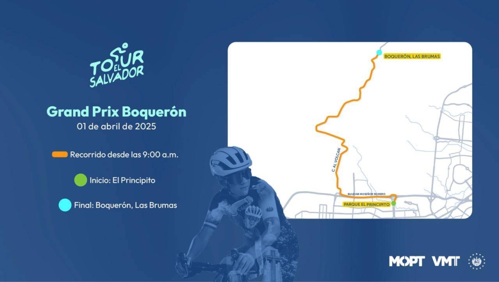 Restringirán el paso en el bulevar Monseñor Romero este martes por evento de ciclismo Tour El Salvador 2025