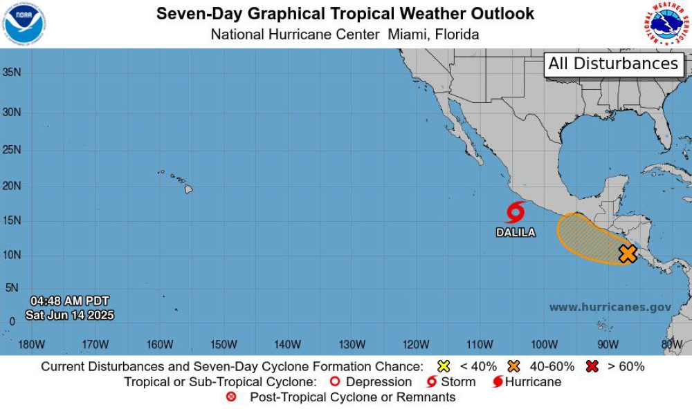 Baja presión con potencial ciclónico podría aumentar lluvias y mar picado, Marn vigila tormenta "Dalila"