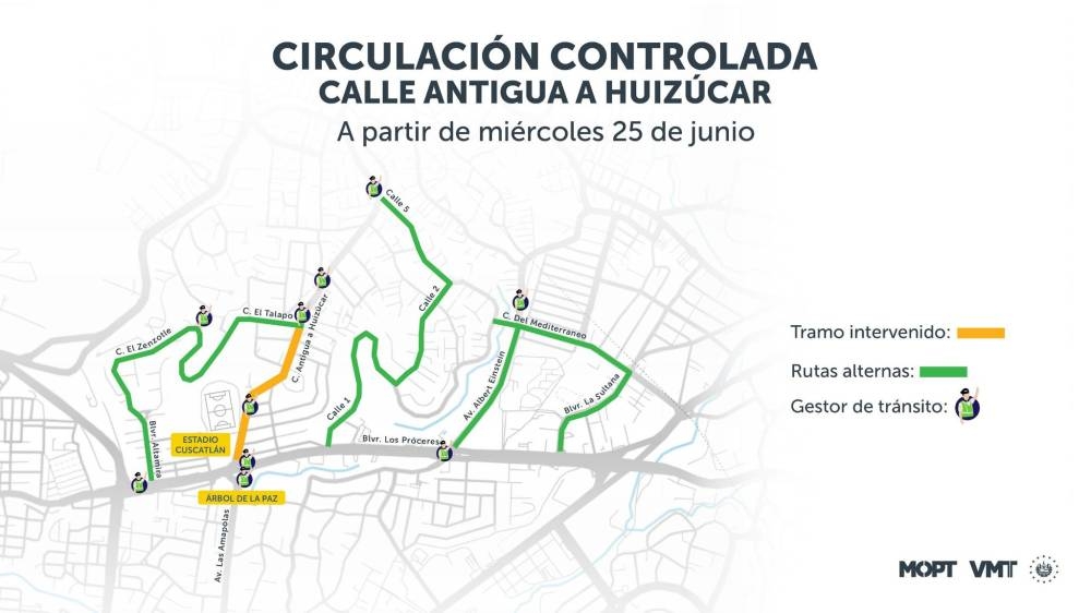 Estas son las rutas alternas por la restricción de paso vehicular en la calle antigua a Huizúcar